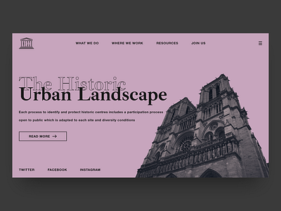 Unesco Dribbble Shot Represent clean concept design desktop grid header design minimal typography ui