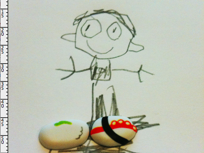 My son's first Dribbble drawing kid pencil rad sushi