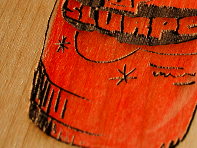 Slurpee etch red wood