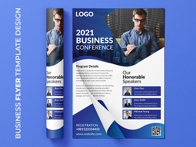 Business conference flyer template design branding brochure businesscard colorful company conference corporate cover creative flat design flyer design identity information logo page presentation professional simple stationery template