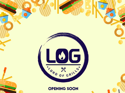 LOG opening banner branding design illustration logo vector