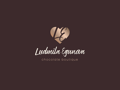 Chocolate maker Ludmila Egunova brandbook branding candy chocolate design gold logo graphic design illustration logo name logo sweet sweet logo typography ui ux vector