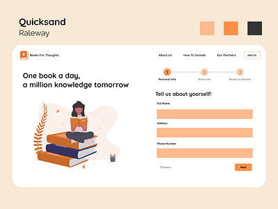 Books For Thoughts Registration Page adobexd dailyui ui ux uidesign web