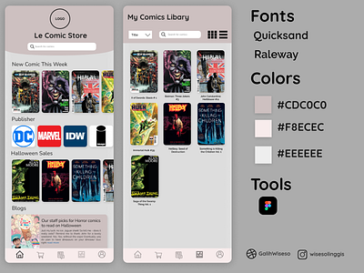 Comic Book Store App app appdesign appdesigner appdevelopment dailyui figma figure ui ui ux uidesign uidesinger ux