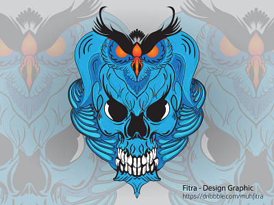 T shirt owl and skull design illustration t shirt art t shirt design vector