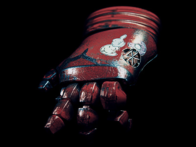 Iron Man´s runaway glove arnold c4d cinema 4d iron man metal shader