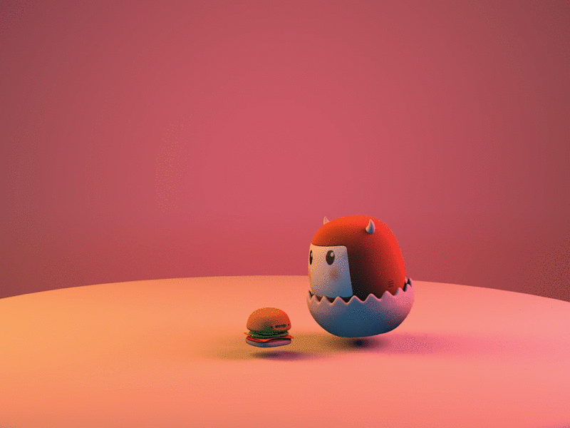 A Cute Monster animated gif burger creative design foodie idea monster