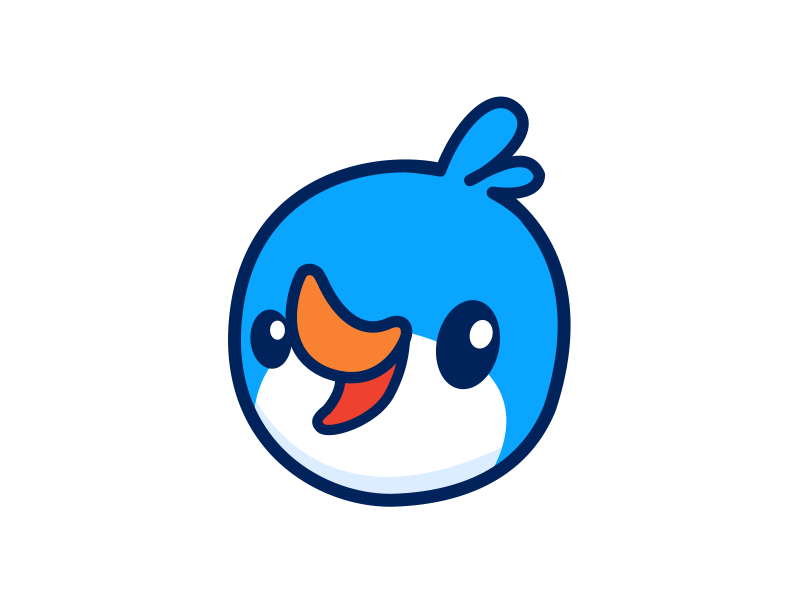 Laughing Pip! after effect after effects animation bird bird cartoon bird icon bird illustration birds blue brand feather mascot character motion motion graphic orange symph