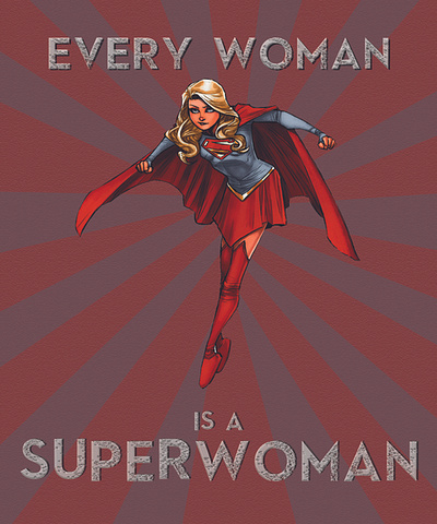 every women is a superwoman design flat illustration vector