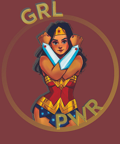 girl power design flat icon illustration typography vector