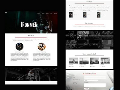 website for gym blackandwhite branding design frontend design gym illustration ironman responsive ui ux website