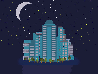 City at night branding city dark blue design flat icon illustration sleep urban design vector