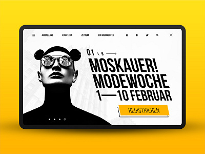 Moskauer! Modewoche — main screen creative design dribbbble fashion figma photoshop russian site ui ux web web design website