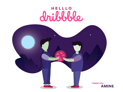 Hello Dribbble ! 1st shot hello dribbble illustration trending vector