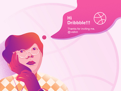 Hi，Dribbble！ design illustration