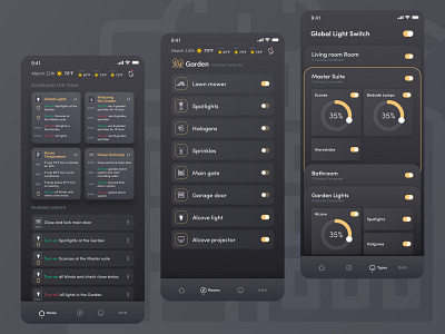 Smart Home app app design automation black energy graph home minimal smart home ui user experience user inteface ux