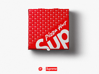 Supreme x Pizza Hut Top View brand identity branding collab collaboration conceptual illustration logo packagedesign packaging pizzahut redesign supreme typography vector