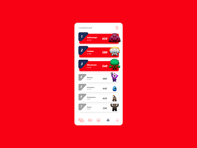 Multiplayer Battle Quiz - Leaderboard Design app battle bitbithooray creative game gamification monsters play pwa quiz rank red serious game trivia webapp