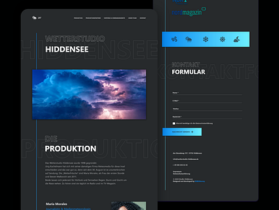 Weather Broadcast Studio Website / Landing Page bitbithooray blue branding case study dark design icons ui ux weather weather forecast web design website