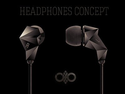 Headphones Concept geometric headphones poly segment triangles