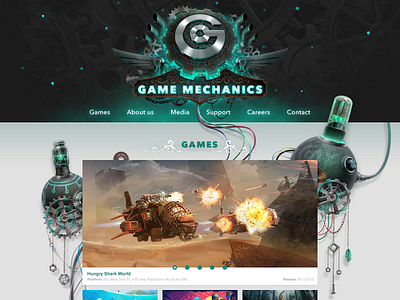 Game Mechanics Website design dreamcatcher game gears illustration lamp love ufo web
