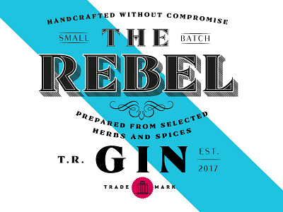 The Rebel gin lable rebel