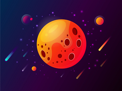 Quarantined planet 👨‍🚀 adobe illustrator adobe illustrator cc art cosmos debuts draw drawn galaxy hobby illustration illustration art illustration digital illustrations illustrator orange planet start tutorial violet youtube