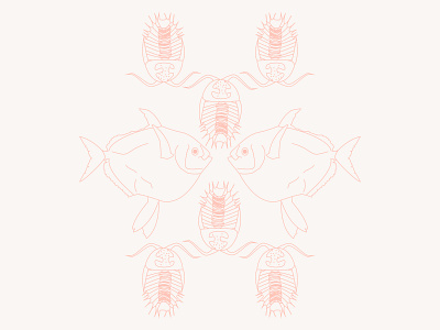 Trylobit color design fish graphic illustration marmarka minimal natural organic pattern simple vector