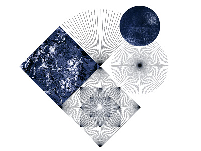 Composition 3 / navy blue 2d abstract art collage composition design digital art geometric graphic illustration marble marmarka minimal minimalism modern monochromatic navy blue pattern study textures