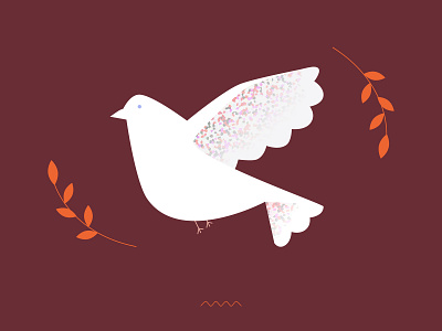 Dove of peace / illustration art design dove graphic illo illustration leaves marmarka minimal peace print simple symbol textures ui vector white