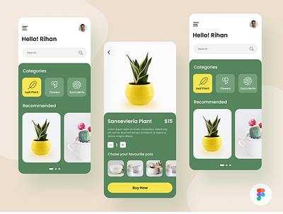 Plant shop App Design UI Concept :) best ui enursery app enursery app android enursery app ios enursery psd ui figma online plant buying app psd