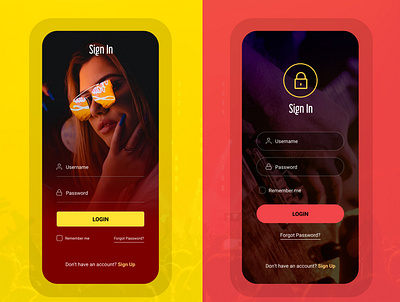 Music App Login Screen Concept android app app apps application design flight booking app illustration ios music music app profile song user profile