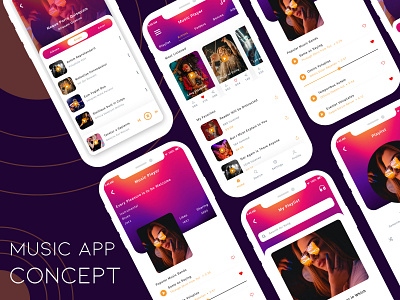 SoundWave - Music App UI Kit, ready for Resale! android booking app design free psd ios music music app profile user profile