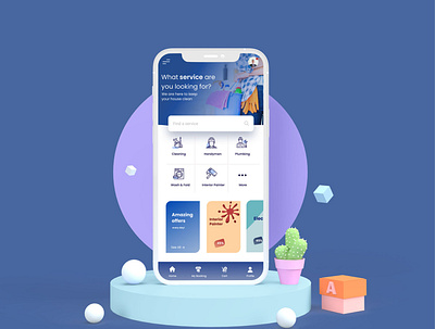 Home Cleaning Concept UI app development app development company design layout user interfaces web development company website design website developer