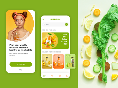 Nutrition App Concept UI app development app development company design layout user interfaces web development company website design website developer