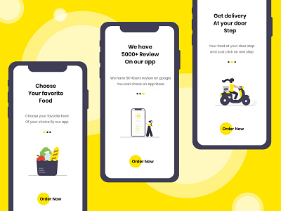 Food Delivery App Onboarding Screens - Concept UI