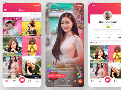 StreamMate - Connecting Hearts, Streaming Moments!! mobilevideostreamingapp streamingappui videocalling app ui videostreaming app ui videostreamingapp ux