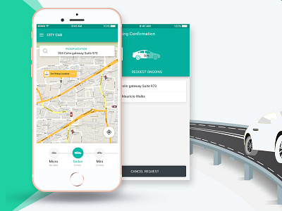 Cab Booking App Concept android app app apps application design flat free psd ios psd ui ux