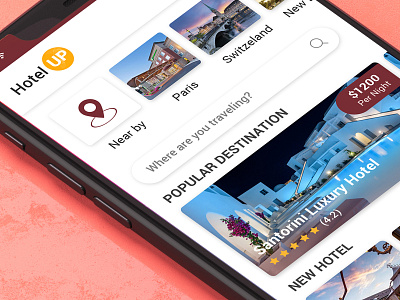 Hotel Booking App Concept Free PSD