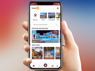 Hotel Booking App Concept Free PSD android app app apps application design flat free psd ios psd ui ux web