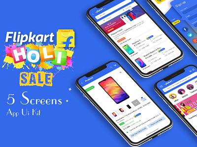 Flipkart Redesign Mobile app UI KIt psd