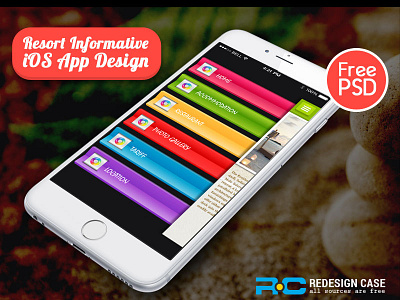 Resort Informative iOS App Design android app app apps application booking app flight booking app free psd illustration ios login mobile app profile register template typography ui user profile vector