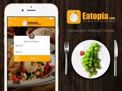 Eatopia.com Redesign Concept free mobile ui PSD android app app apps application booking app flight booking app free psd ios mobile app profile psd user profile