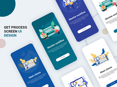 Get Started Screen Design UI Kit PSD android app app apps application design free psd ios login profile psd template