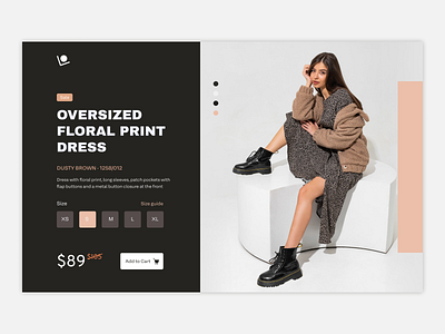 Product card clothing store brown clothing store desktop dress ui ui desidn web web design