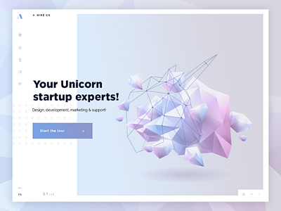 Unicorn drawing graphic illusrtations landing site ui unicorn ux web