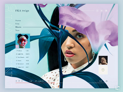 FKA twigs concept design fka twigs music player soundtrack style ui ui design web