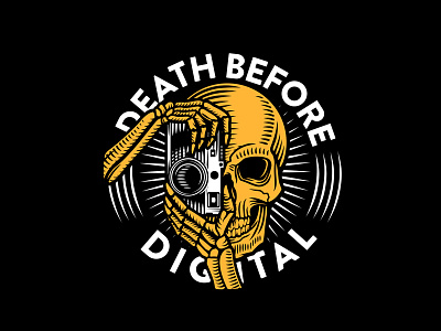 Death before digital - logo analog crosshatch death digital illustration illustrator old illustration skull skulls