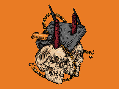 Free Wifi - Yung Internet analog crosshatch death digital illustration old illustration sketch sketching skull skulls