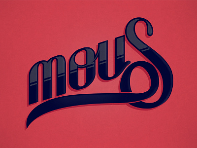 Mous Logo 2tone handstyle lettering logo rotterdam script vector vintage